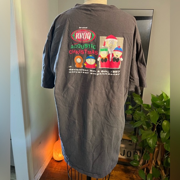 Vintage 1997 Southpark KROQ Almost Acoustic Christmas Graphic Concert T-Shirt - Picture 4 of 7